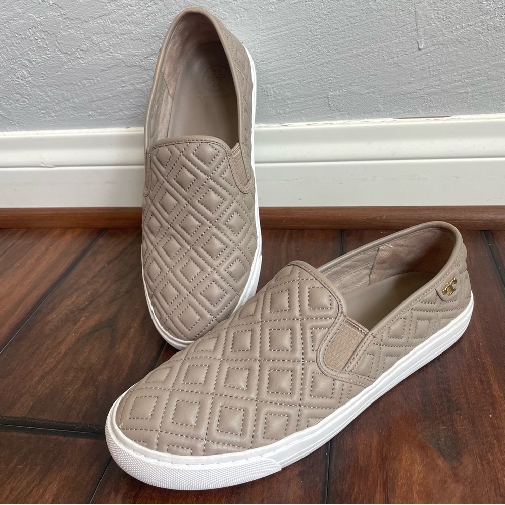 Tory Burch Quilted Slip On Sneakers